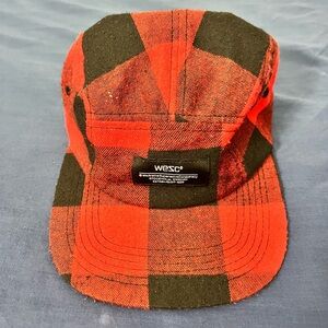 Wesc Red and Black Plaid Hat